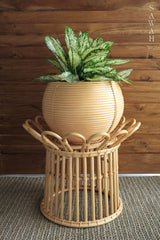 Uma Small Rattan Round Planter Natural Wicker Basket