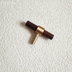 T Brass Wooden Cabinet Drawer Pull Handle