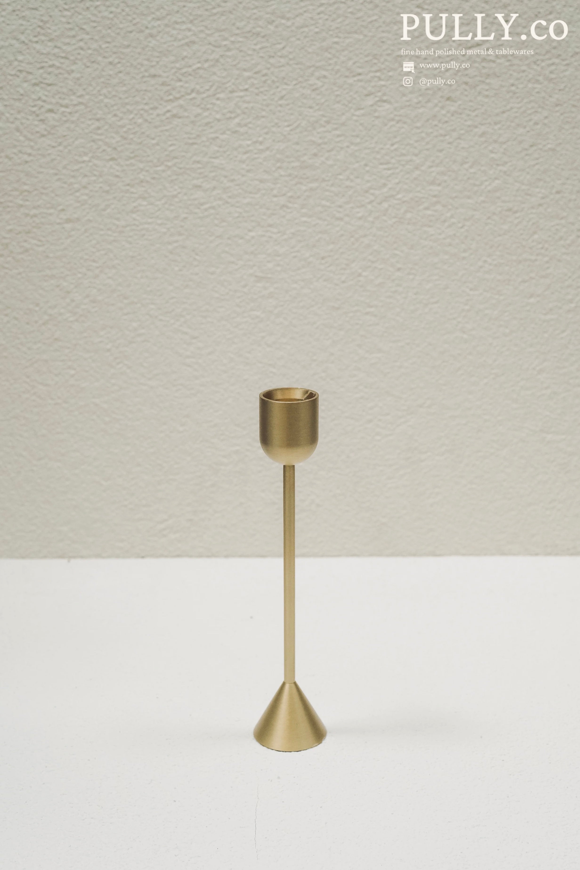 Brushed Brass Candle Holder