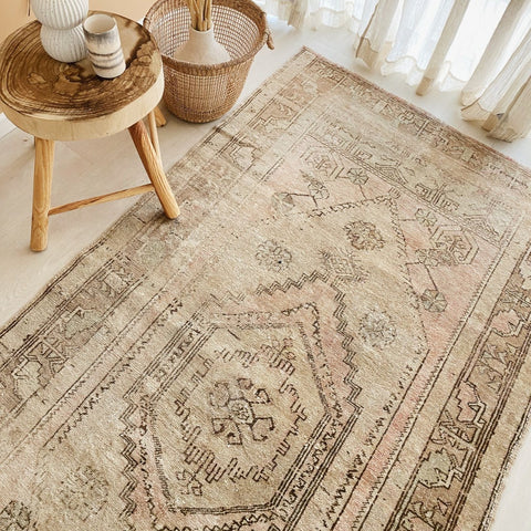 Delmar Faded Soft Taupe Blush Turkish One of A Kind Accent Rug