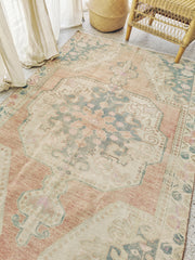 Cira Faded Washed Peach Turkish One of A Kind Accent Rug