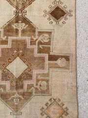 Rome Muted Natural Taupe Turkish One of A Kind Accent Runner Rug
