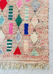 Alam Abstract One of a Kind Multicoloured Moroccan Wool Runner Rug - Lustere Living