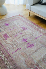 Amina Muted Blush Faded Beige Turkish One of A Kind Accent Runner Rug - Lustere Living