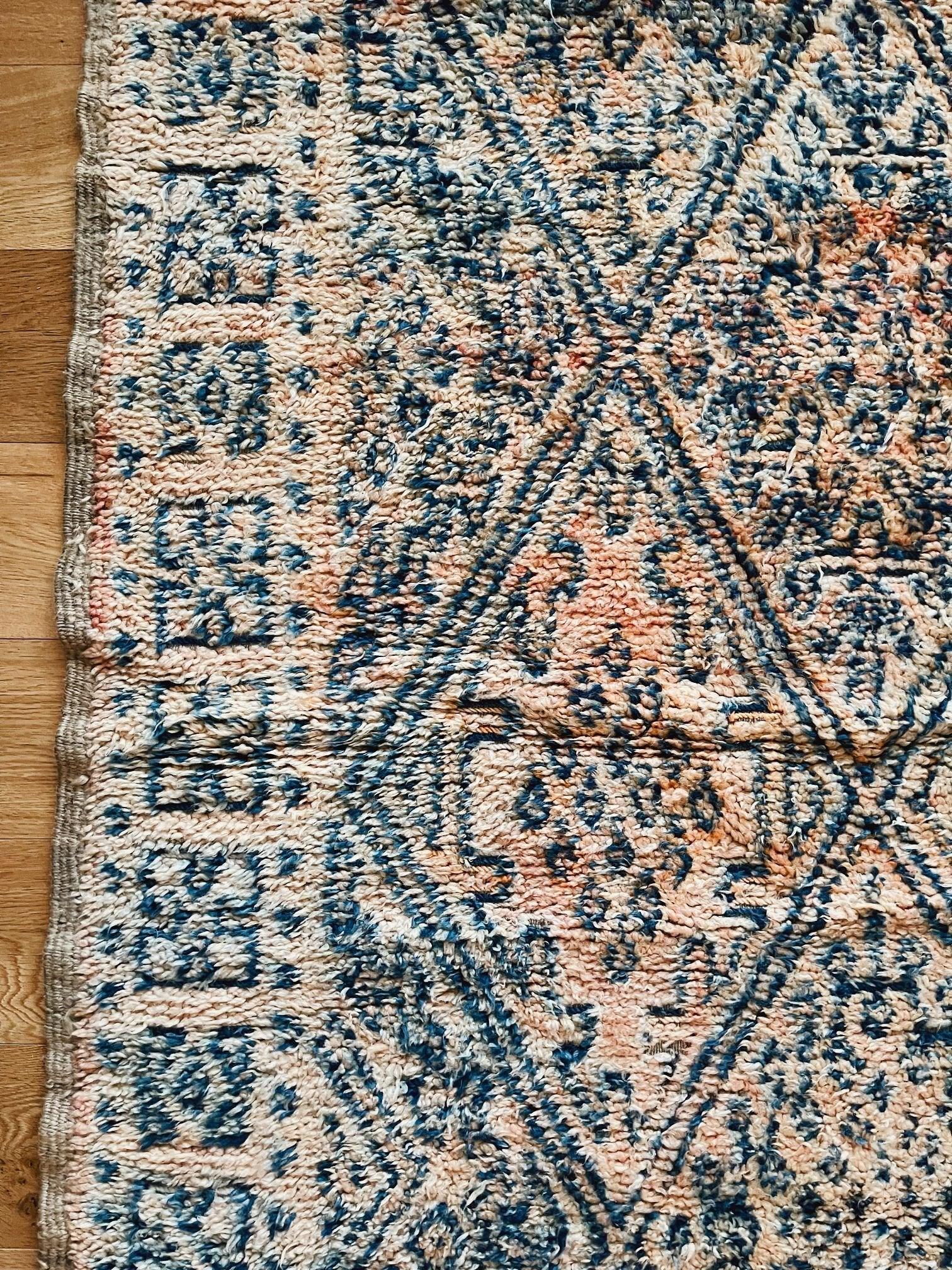 Anjana Faded Peach Iris One of A Kind Moroccan Rug - Lustere Living