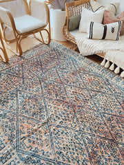 Anjana Faded Peach Iris One of A Kind Moroccan Rug - Lustere Living