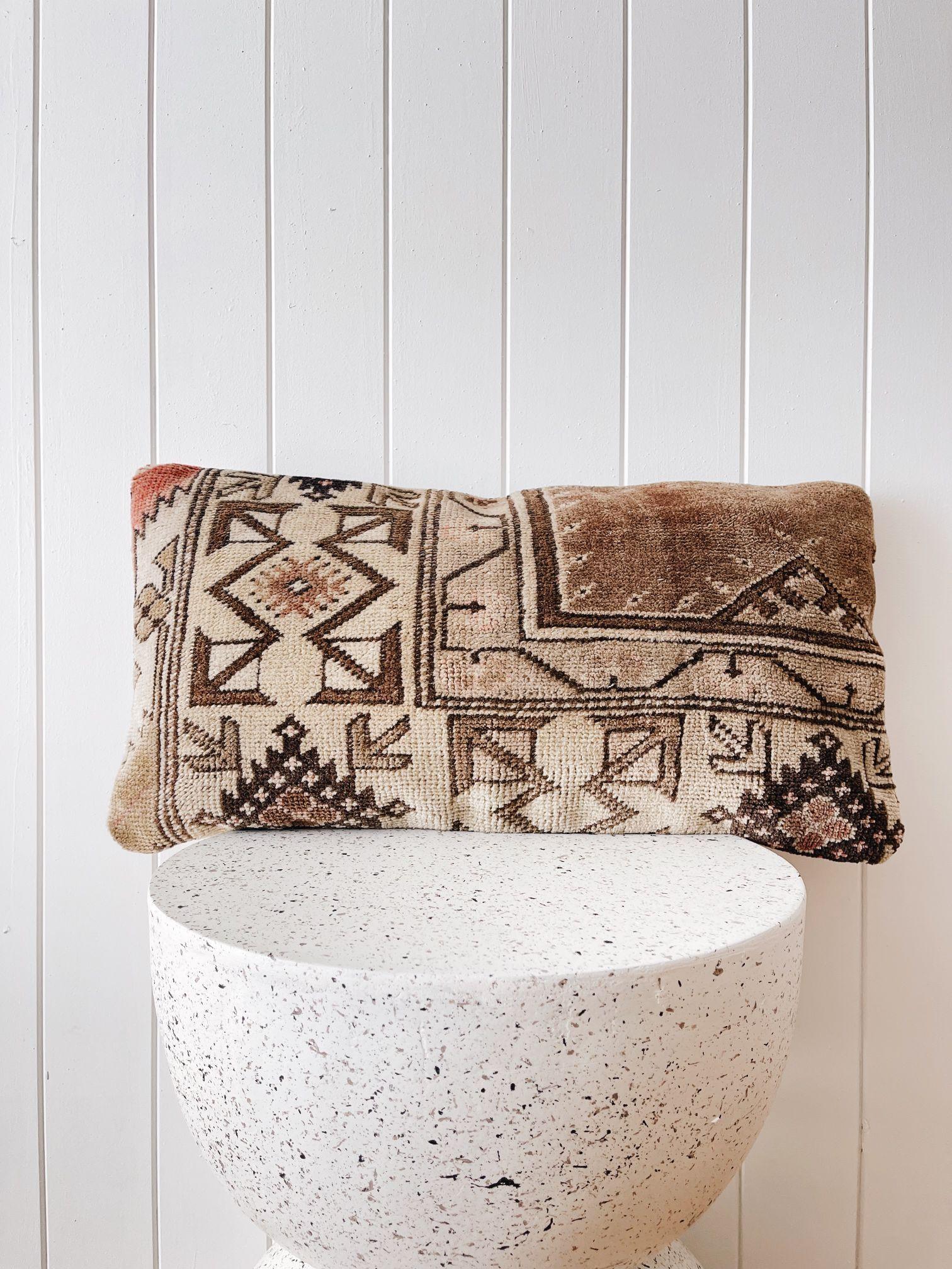 Aria One of A Kind Handmade Boho Kilim Lumbar Cushion Cover - Lustere Living