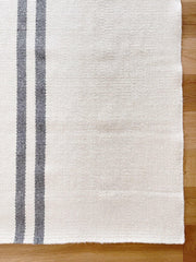 Ariel Neutral Soft Ivory Grey Wool Flat Woven Rug - Lustere Living