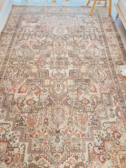 Arty Blush Oatmeal Faded One of A Kind Turkish Rug - Lustere Living