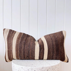 Arun One of A Kind Handmade Boho Kilim Lumbar Cushion Cover - Lustere Living