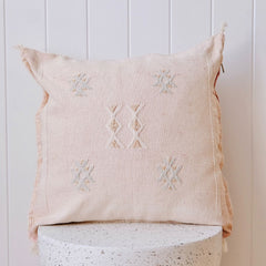 Blush 01 Cactus Silk Moroccan Cushion Cover - Lustere Living