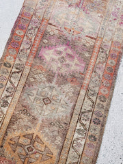 Brigit Muted Blush Taupe Powder Blue Handwoven Turkish Hallway Runner Rug - Lustere Living