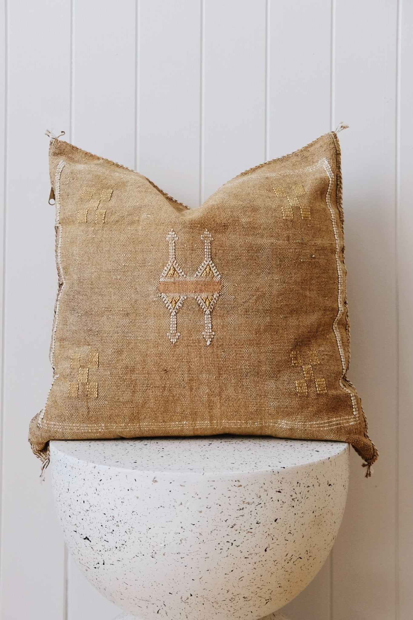 Brown 01 Cactus Silk Moroccan Cushion Cover - Lustere Living