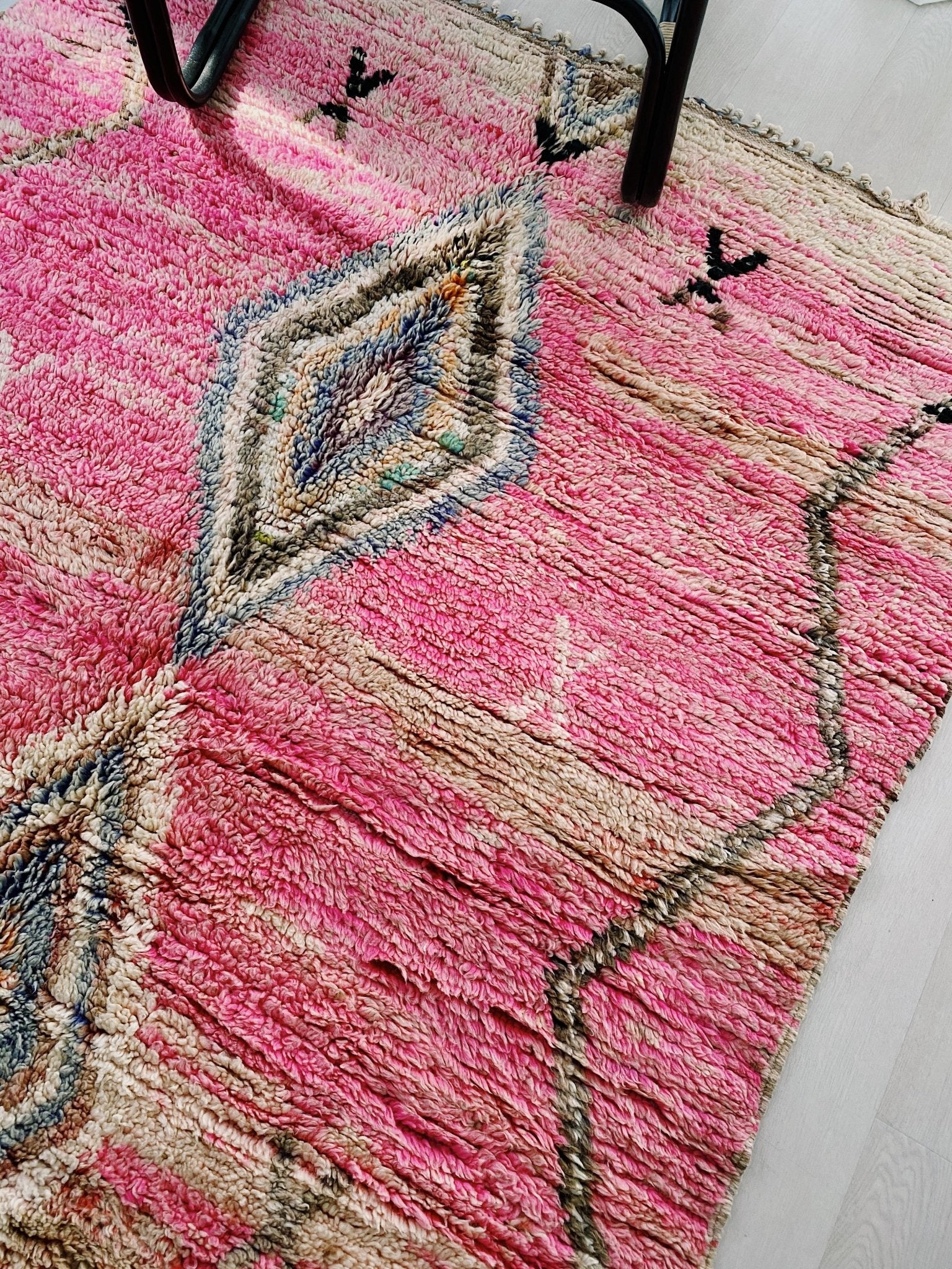 Clement Blush Pink Tribal Boujad One Of A Kind Moroccan Rug - Lustere Living