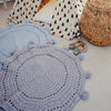 Crochet Handmade Knit Round Play Mat 80CM ( Grey / Blue / Pink ) - Lustere Living