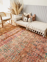 Duma Brown Blush Tribal Boujad One Of A Kind Moroccan Rug - Lustere Living