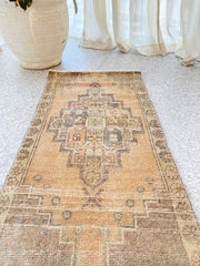 Elle Mini Faded Peach Turkish One of A Kind Door Mat Rug - Lustere Living