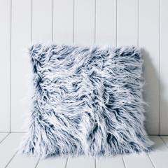 Grey Mongolian Faux Fur Cushion Cover - Lustere Living