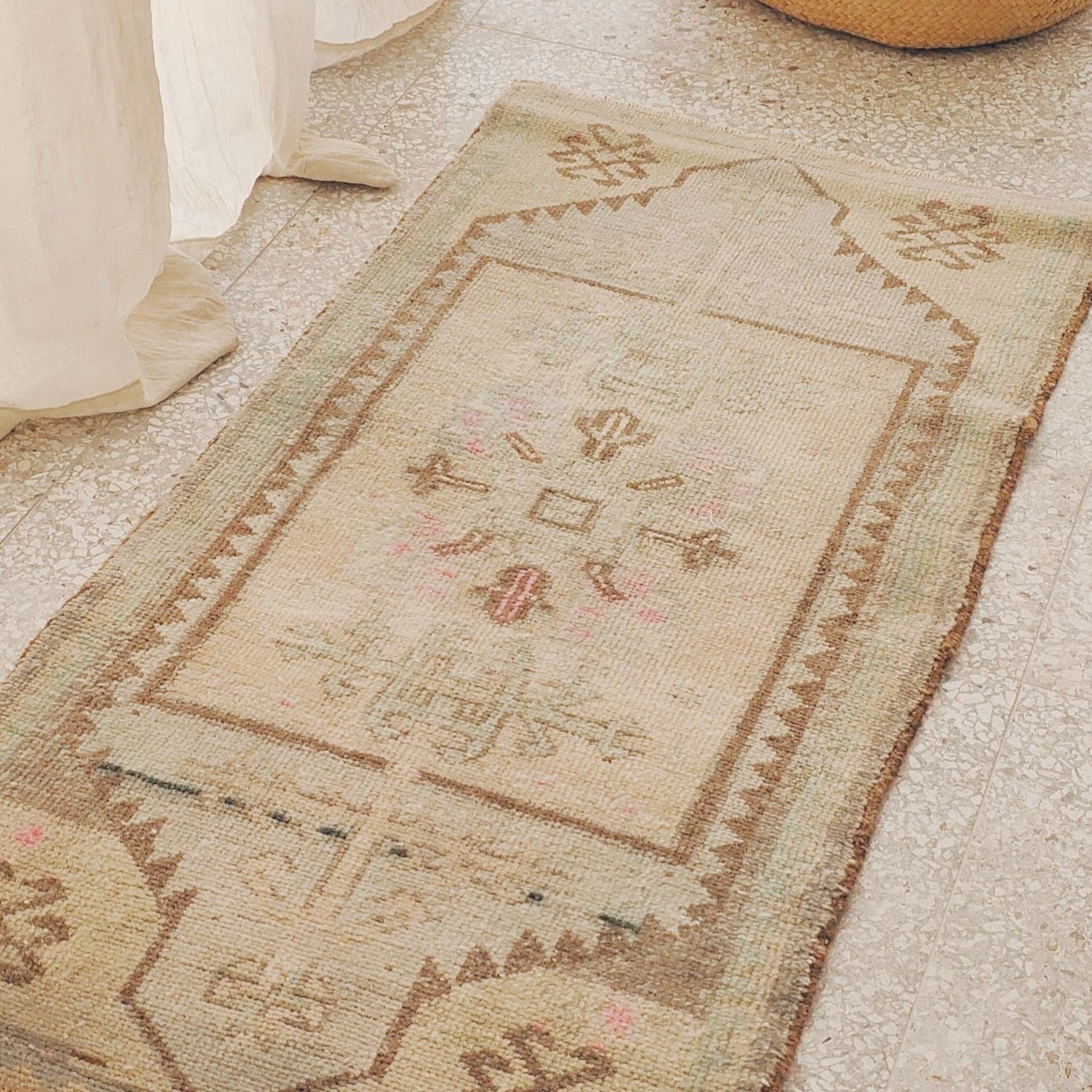 Ikhsa Brown Turkish One of A Kind Door Mat Rug - Lustere Living
