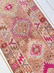 Illa Faded Blush Apricot Brown Handwoven Turkish Hallway Runner Rug - Lustere Living