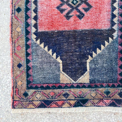 Jana Mini Washed Vibrant Pink Turkish One of A Kind Door Mat Rug - Lustere Living