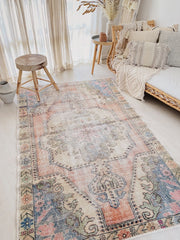 Jorja Faded Pastel Apricot Turkish One of A Kind Accent Rug - Lustere Living