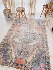 Jorja Faded Pastel Apricot Turkish One of A Kind Accent Rug - Lustere Living
