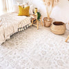Julie Super Soft Faded Ivory Beige Floral Area Rug - Lustere Living