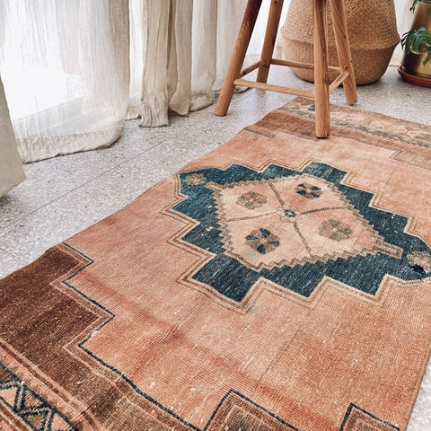 Kamal Thick Washed Brown Terracotta One of A Kind Door Mat Rug - Lustere Living