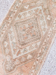 Kei Mini Muted Peach Turkish One of A Kind Door Mat Rug - Lustere Living
