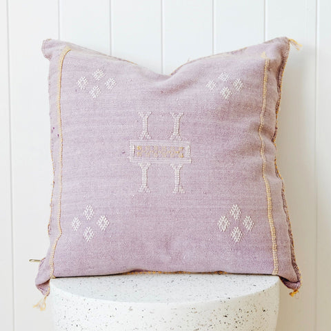 Lavender 01 Cactus Silk Moroccan Cushion Cover - Lustere Living