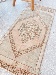Lira Mini Muted Blush Turkish One of A Kind Door Mat Rug - Lustere Living
