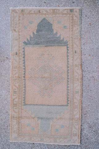 Loca Mini Muted Peach Turkish One of A Kind Door Mat Rug - Lustere Living