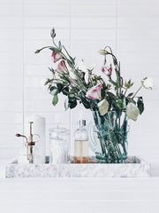 Long Carrara Handcrafted Marble Tray Vanity Decor - Lustere Living