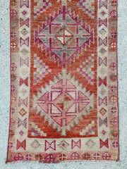 Lorde Faded Coral Crimson Handwoven Turkish Hallway Runner Rug - Lustere Living