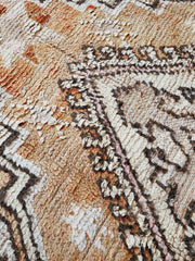 Loti Faded Ochre Apricot Medallion Moroccan Wool Bohemian Rug - Lustere Living