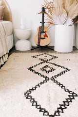 Malekh Beni Ourain Ivory Vintage Moroccan Accent Rug - Lustere Living