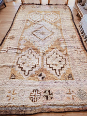 Manu Brown Muted Blush Ivory Tribal One Of A Kind Moroccan Rug - Lustere Living