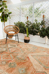 Marianne Faded Peach Apricot Vintage Boujad One Of A Kind Moroccan Rug - Lustere Living