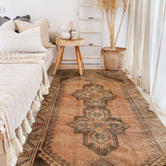 Melika Handwoven Faded Pumpkin Muted Brown Turkish Accent Rug - Lustere Living