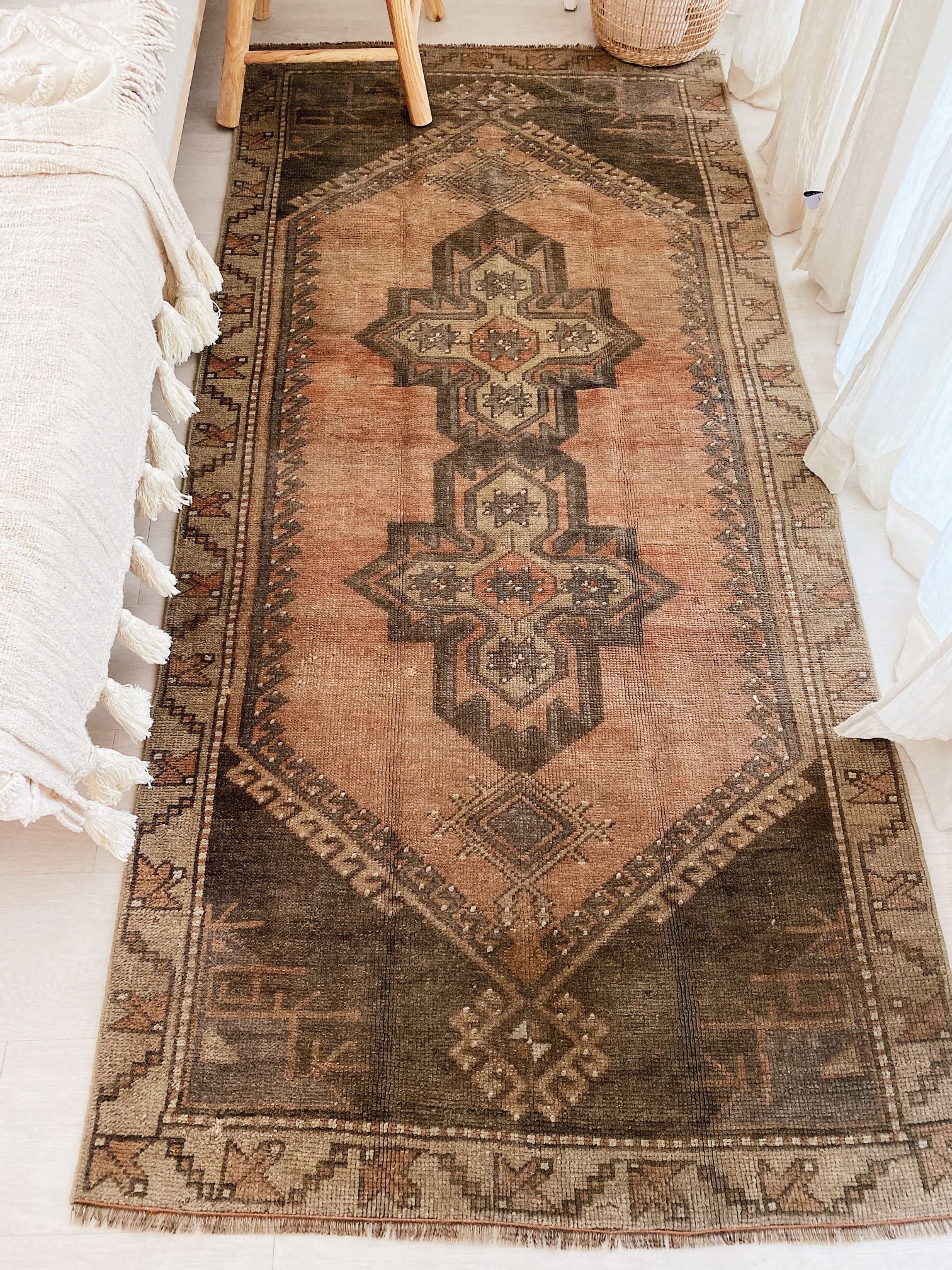 Melika Handwoven Faded Pumpkin Muted Brown Turkish Accent Rug - Lustere Living