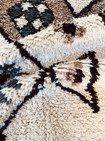 Moira Ivory Brown Tribal Soft Moroccan Wool Kitchen Runner - Lustere Living
