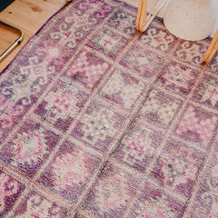 Naz Faded Purple Vintage Moroccan One of A Kind Area Rug - Lustere Living