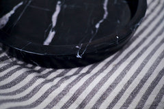 Nero Black Round Handmade Marble Tray - Lustere Living