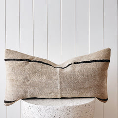Nika One of A Kind Handmade Boho Kilim Lumbar Cushion Cover - Lustere Living