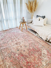 Nolia Oversized Blush Taupe Faded One of A Kind Turkish Rug - Lustere Living
