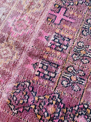 Nora Purple Boysenberry Boujad One of A Kind Moroccan Wool Rug - Lustere Living
