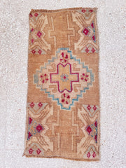 Oni Mini Washed Taupe Turkish One of A Kind Door Mat Rug - Lustere Living