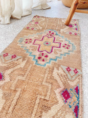 Oni Mini Washed Taupe Turkish One of A Kind Door Mat Rug - Lustere Living