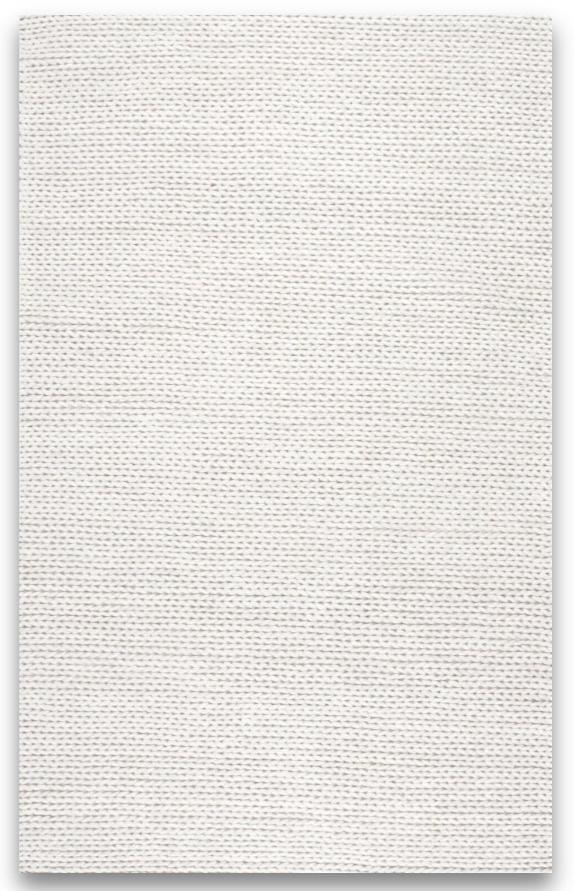 Ophelia White Hand Braided Wool Area Rug 152X243CM - Lustere Living